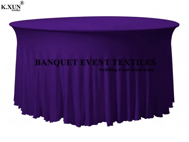 5pcs Ruffled Round Spandex Table Cover Cloth Stretch Tablecloth For Wedding Event Decoration | Дом и сад
