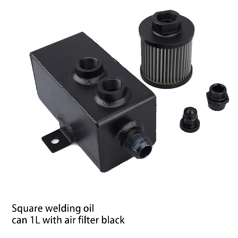 

1L Aluminum Universal Oil Catch Can Tank Engine Oil Catch Can Tank with Breather & Filter Drain Car Modification