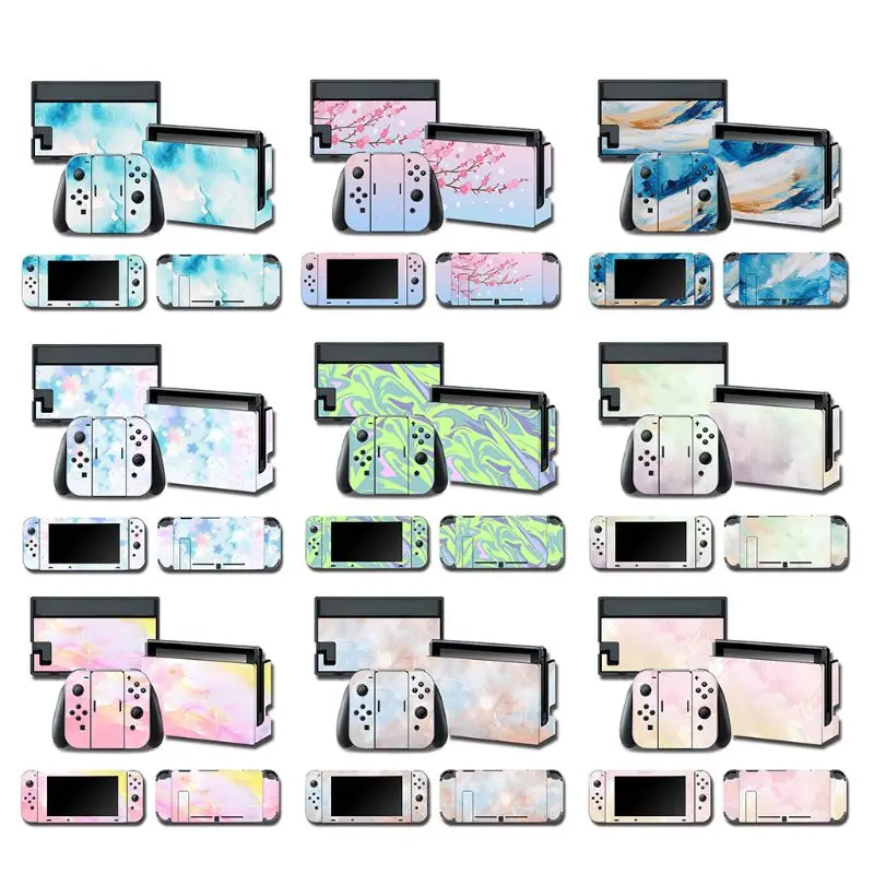 

1Set Full Body Protective Cover Skin Colorful Sticker Art Decals for NS Switch Game Console Joy-Con Controller Decorative Access