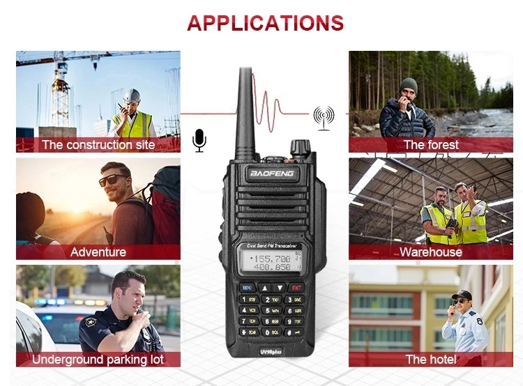 Baofeng UV 9R плюс IP67 Водонепроницаемый двухдиапазонный Карманный иди и болтай Walkie Talkie