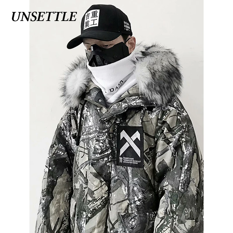 UNSETTLE 2019 Парка мужская хлопковая стеганая куртка с капюшоном зимние теплые