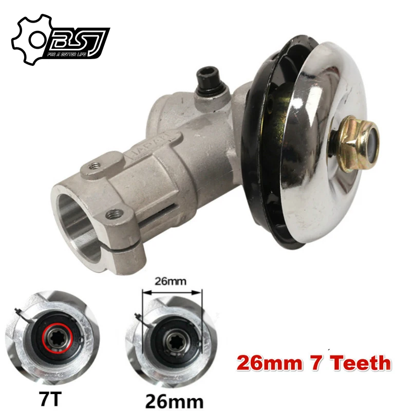 

26mm 7 Teeth Trimmer Gearbox Gearhead Brushcutter Grass Trimmer Replace Gear Head Lawn Mower Parts Gardening Tool