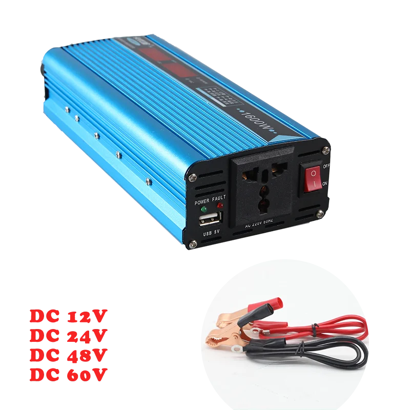 Инвертор мощности 1500 Вт от 12 В до переменного тока модифицированный