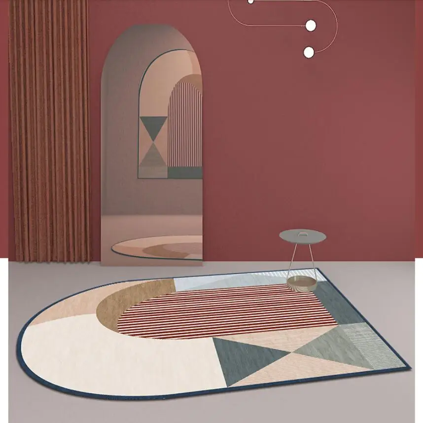 Goede Ins Woonkamer Badkamer Tapijt Nordic Onregelmatige Geometrische Tapijten Creatieve Slaapkamer Bed Deken Deken Moderne Yoga Teppich Mat