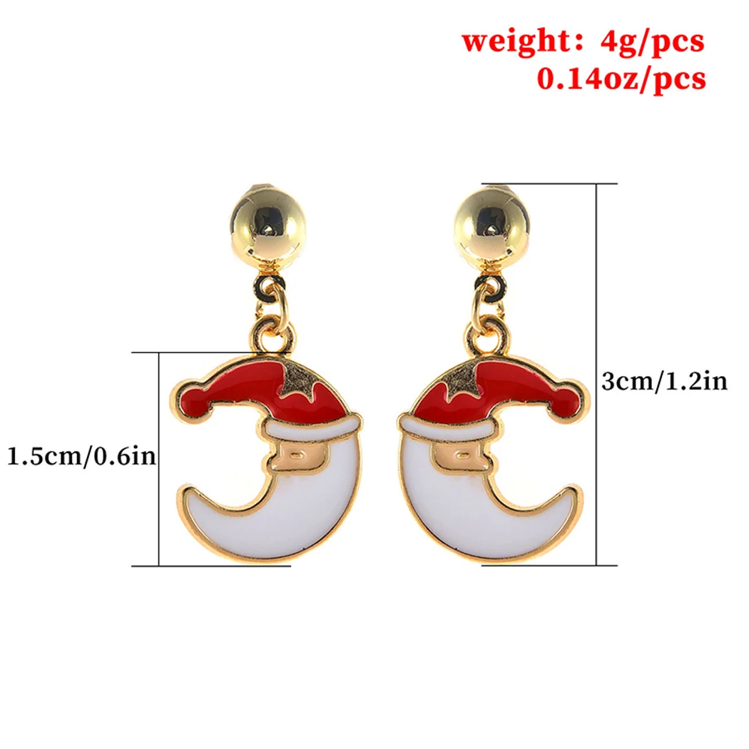 

2021 New Santa Earrings Cute Moon Dangle Earrings Stud Drop Earrings For Women Girls Classic Design Stud Ear Jewelry Gifts