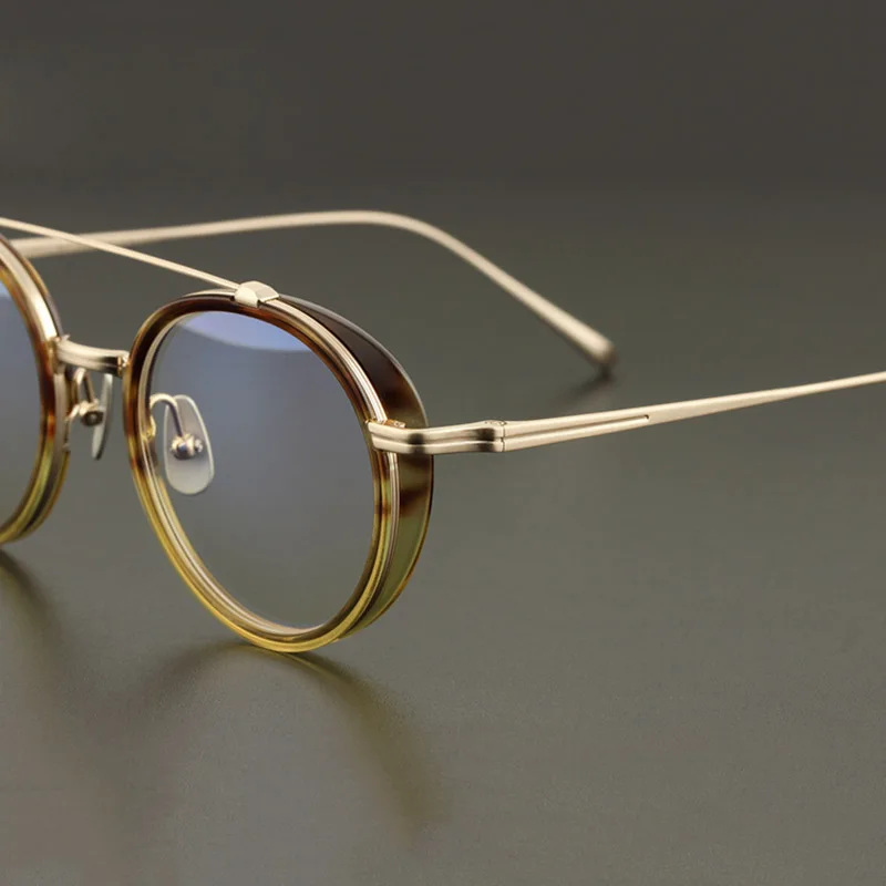 Оправа для очков титановая мужчин и женщин винтажная круглая оптическая оправа