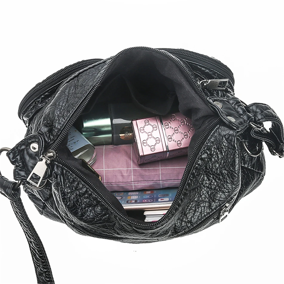 Модная женская сумка на плечо с заклепками мягкие кожаные сумки через для женщин