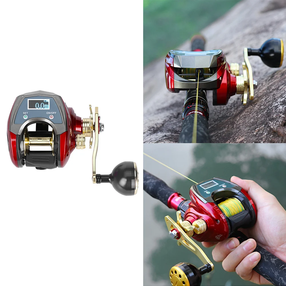 

Fishing Reel Metal+ABSMaterial 6.4:1 Speed Ratio Electric Left/Right Hand Casting Fishing Reel With Digital Display USB Charging