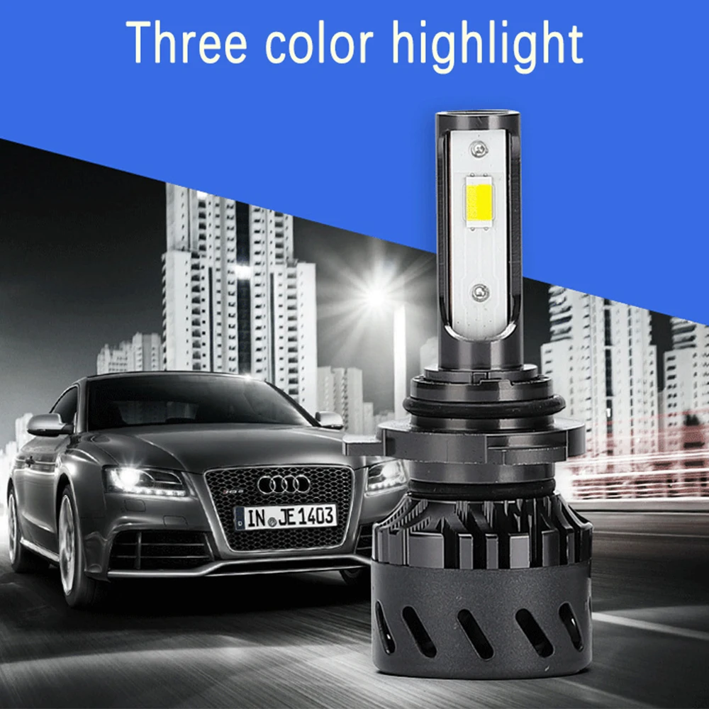 Трехцветные Автомобильные фары H4 Led H7 лампы H11 H8 H9 H1 9005 9006 12 в 3000 лм 60 Вт внешний