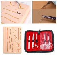 training kit skin suture practice silicone pad with wound simulated teaching equipment needle scissors tool kit medical science