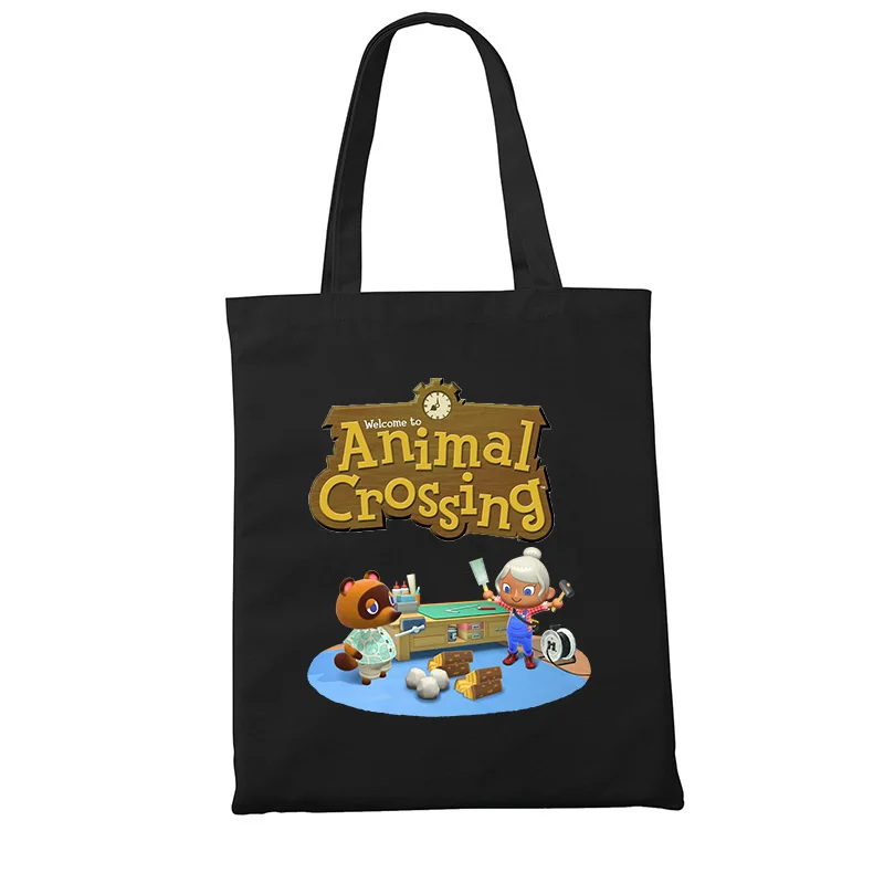 

Animal Crossing Boys Girls Reusable Shopping Bag Student Canvas Tote Bags Printing Eco Bag Cartoon Shopper Shoulder Bags