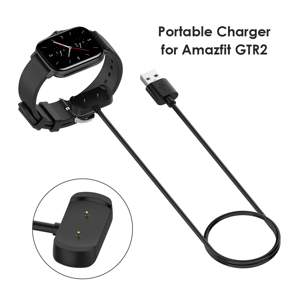 1m USB Charging Cable Station Base Smart Watch Charger Dock Cradle for Huami Amazfit T-Rex Pro/Zepp E/Zepp Z