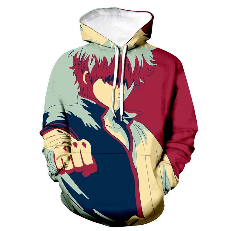 Толстовка GINTAMA с 3D принтом для мужчин и женщин Повседневная модная уличная одежда