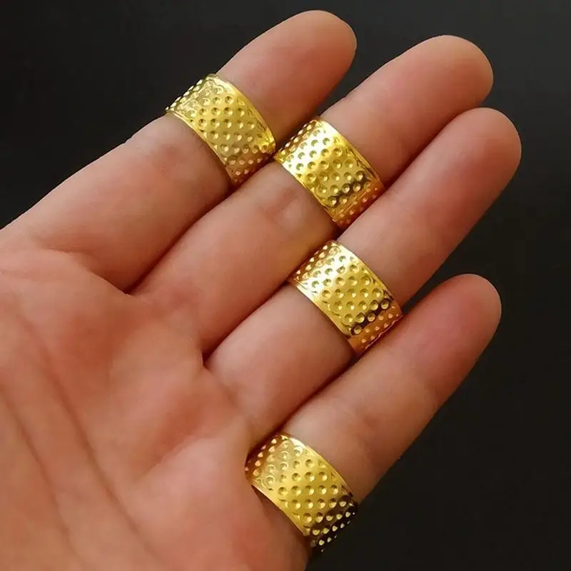 

5pcs/lot Metal Thimble Sewing DIY Tools Gold Ring Finger Sewing Home Quilting Embroidery Tools Protector Crafts R8N3