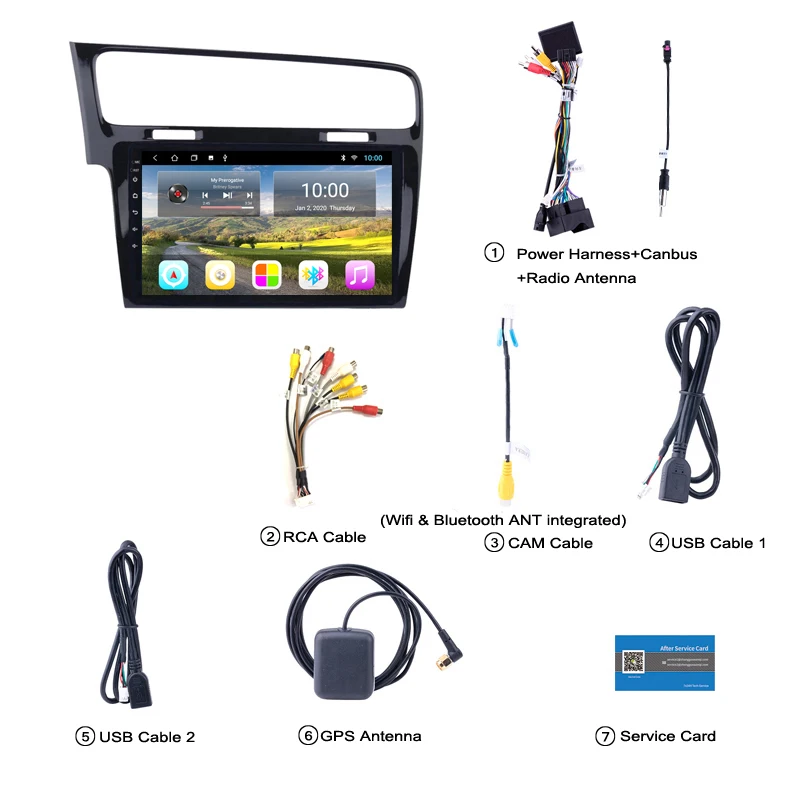

2G RAM 10.1 inch Android 10 IPS 2.5D car multimedia Player for Golf 7 2014-2018 gps radio navigation