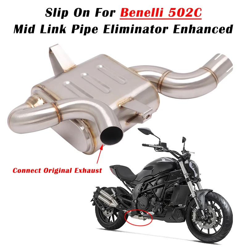 

Slip On For Benelli 502C 502 Motorcycle Exhaust System Escape Modify Muffler Catalyst Delete Mid Link Pipe Eliminator Enhanced