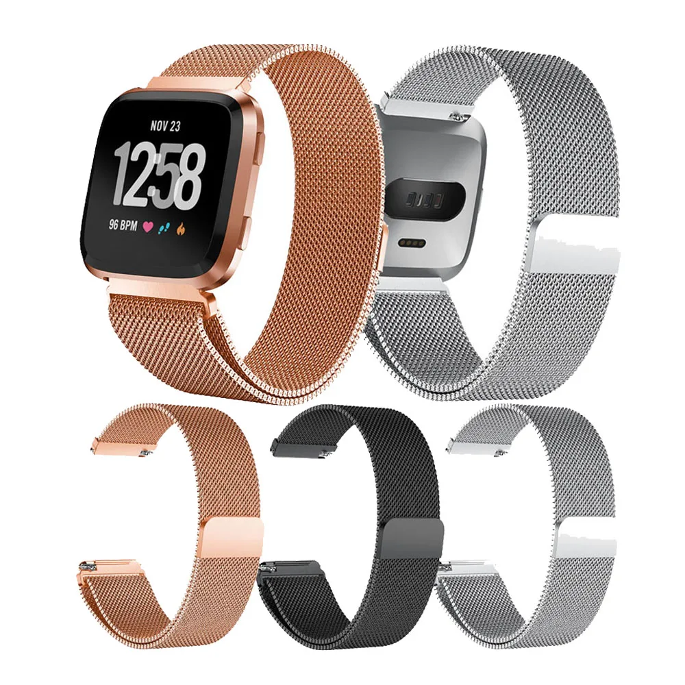Металлический браслет из нержавеющей стали для Fitbit Versa ремешок на запястье