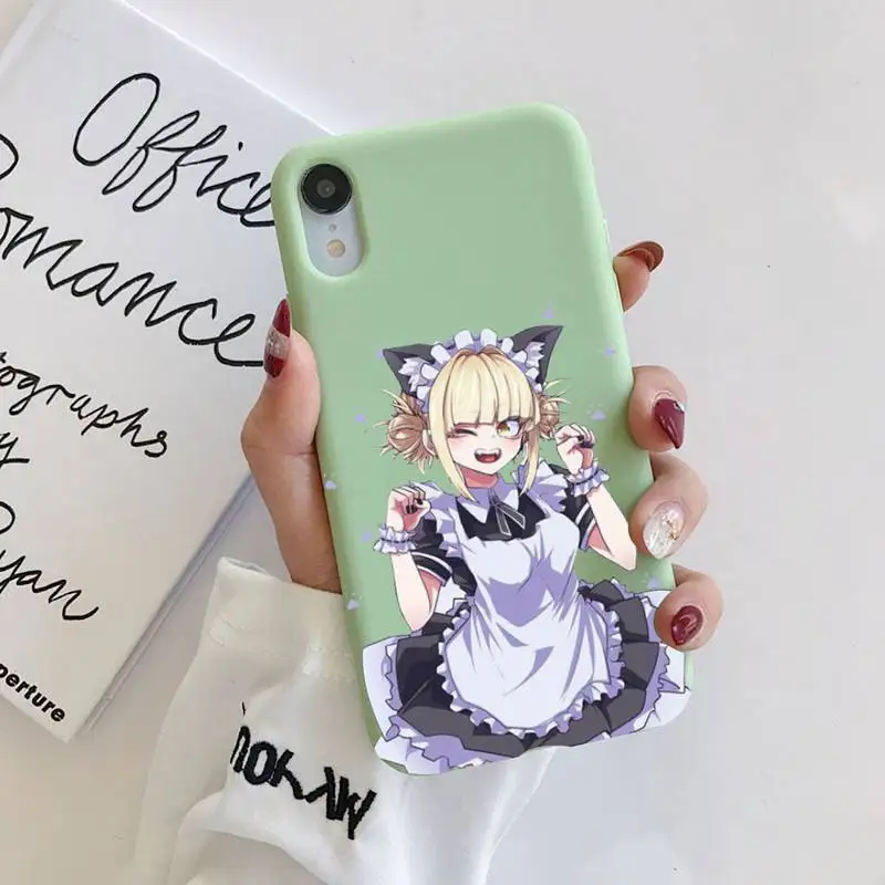 

Himiko Toga Liquid Silicone Phone Case For iphone 11 Pro Max X XS Max XR Solid Candy Color Shell For iPhone 7 8 6 6S Plus
