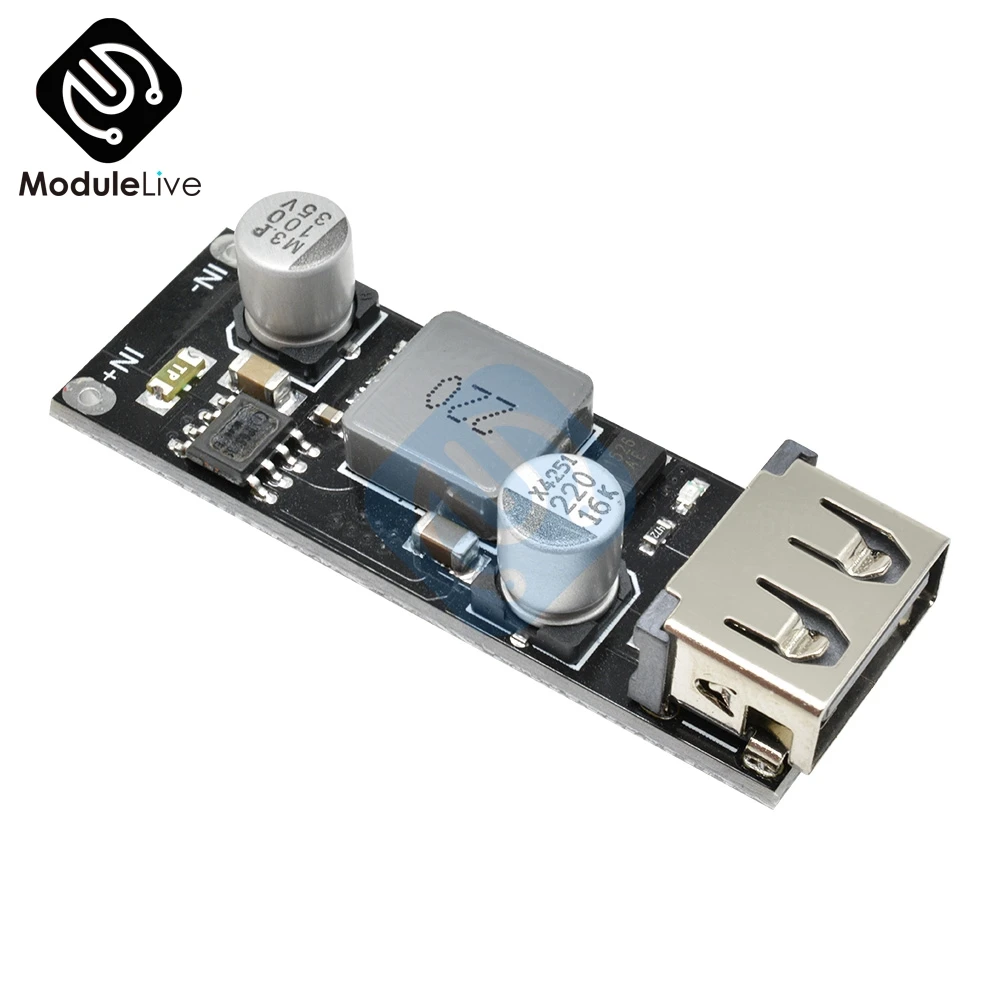 USB DC-DC понижающий преобразователь автомобилей Зарядное устройство понижающий модуль 8 V-32 V постоянного тока до 5V 3A Зарядное устройство монтажной платы Питание монокальция фосфат протокол