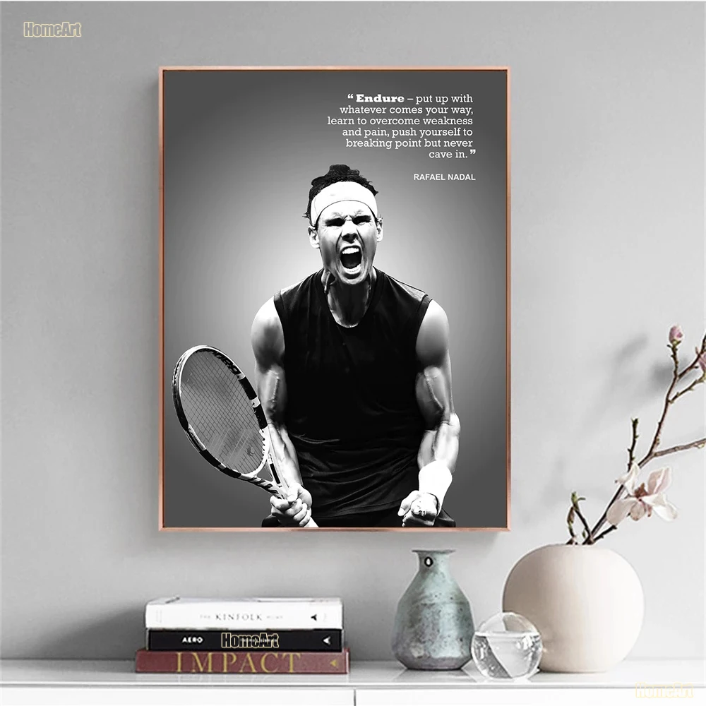 Постер известного теннисного игрока Рафа Надаля Спортивное настенное искусство