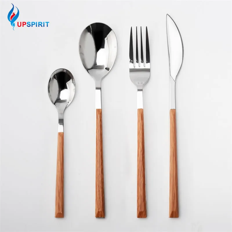 Набор столовых приборов из нержавеющей стали 430 набор кухонных имитация дерева