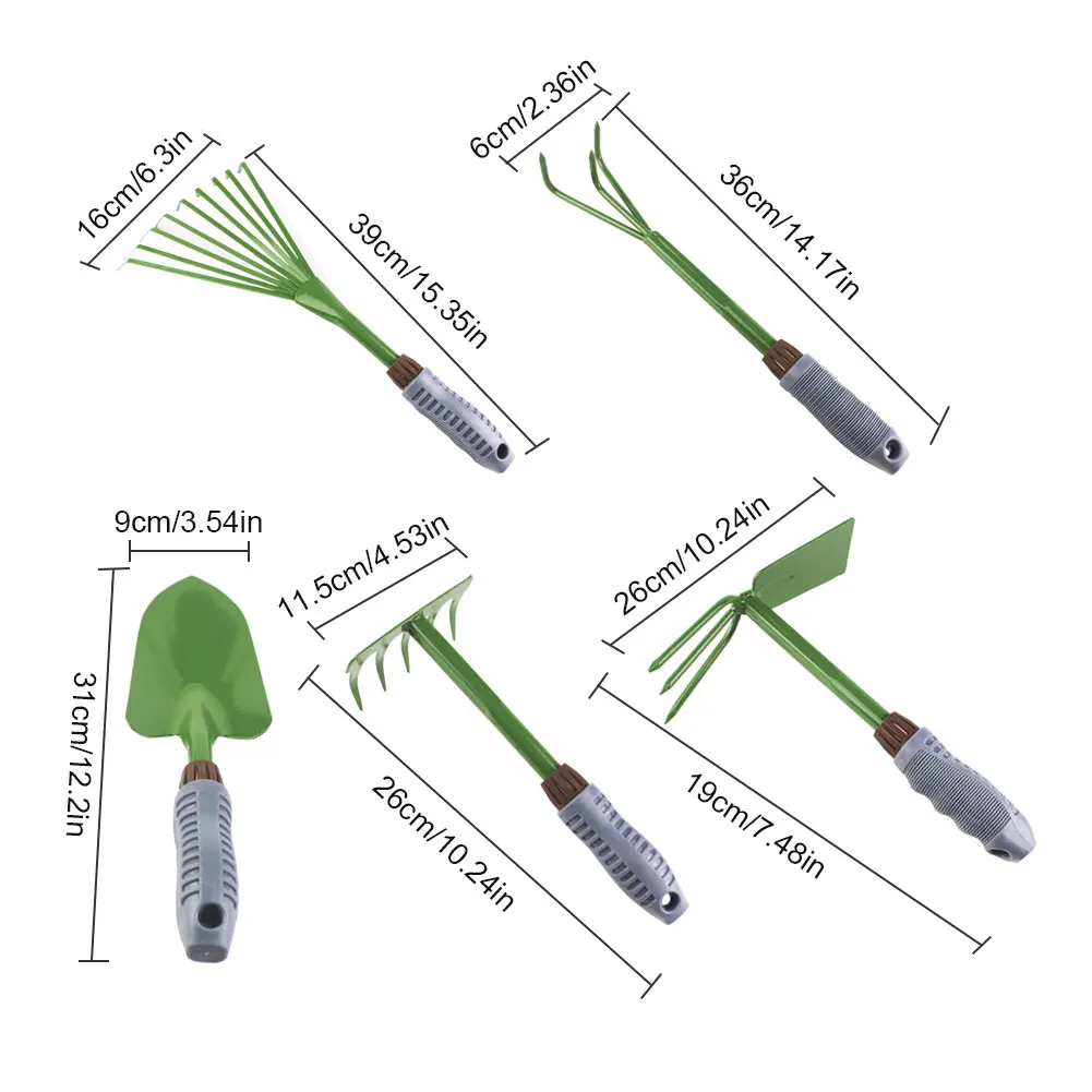

Five-Piece Gardening Tools Potted Flower Shovel Dual - Purpose Hoe Shovel Seed Garden Tool Set Gardening Hand Tools