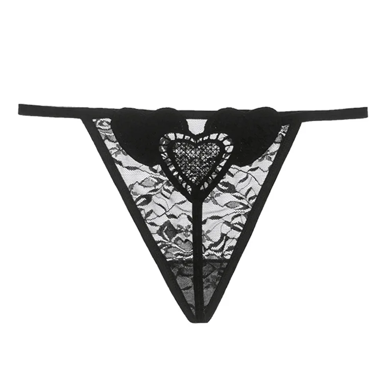 

Hot Sexy Lace Women Underwear Heart Pattern Hollow Panties Open Crotch Perspective Briefs Thongs Lady Erotic Lingeries