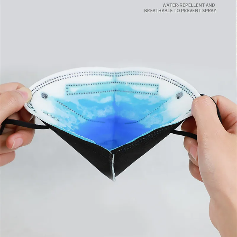 Черная маска для лица FFP2 с фильтром KN95 против загрязнения Пылезащитная ffp2 kn95