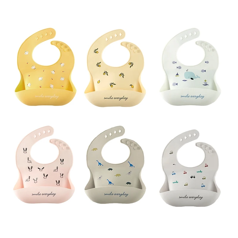 

1pcs Baby Stuff Waterproof Silicone Bib Feeding Baby Newborn Cartoon Aprons Adjustable Baby Bibs Cloths Bandana Bibs