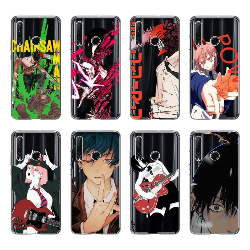 

Chainsaw Man Phone Case For Honor 20 10 Lite 20i 10i 9X 8A 8S 8X 7C 7A Pro Transparent Clear Cover Coque