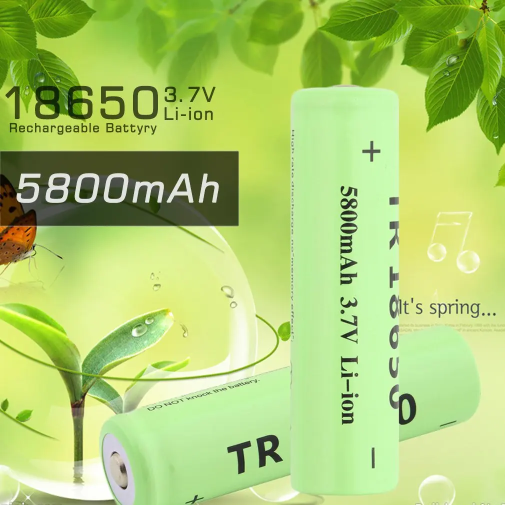 18650 Li-ion 5800mAh Capacity 3.7V Rechargeable Battery for LED Torch Flashlights Blue Torch Batteries