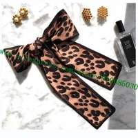 top quality lady bag handle silk wrappy women designer headband bandeau brown leopard scarf neck tie multi purpose