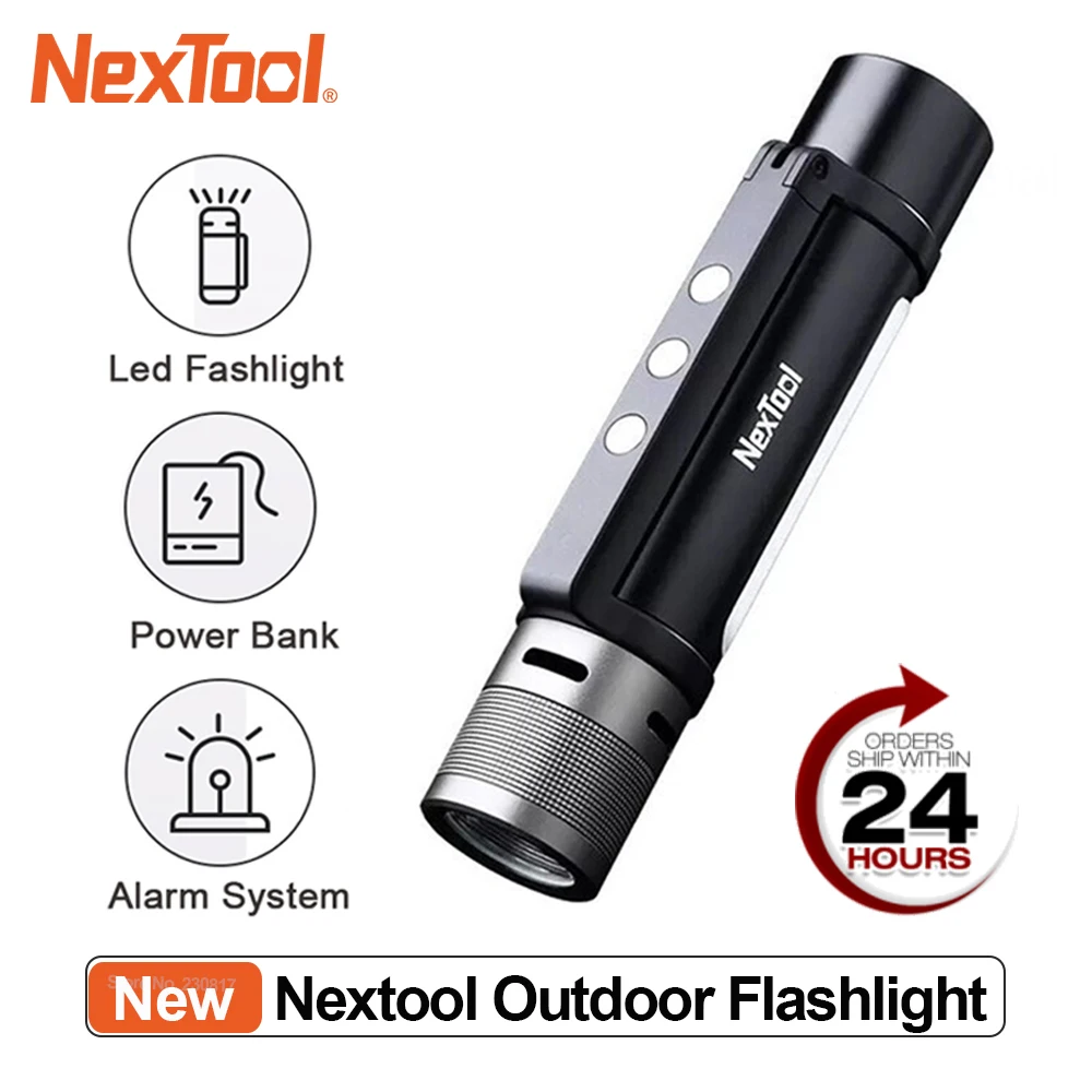 Уличный водонепроницаемый фонарик NexTool уровня IPX4 6 в 1 с функцией звуковой