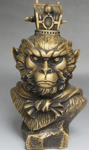 + Бесплатная доставка Китайский Миф Бронзовый красивый Sun Wukong Обезьяна Король