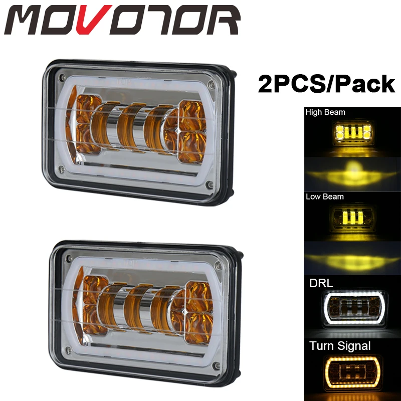 Противотуманные фары желтого цвета белые и янтарные поворотники 4x6 светодиодные
