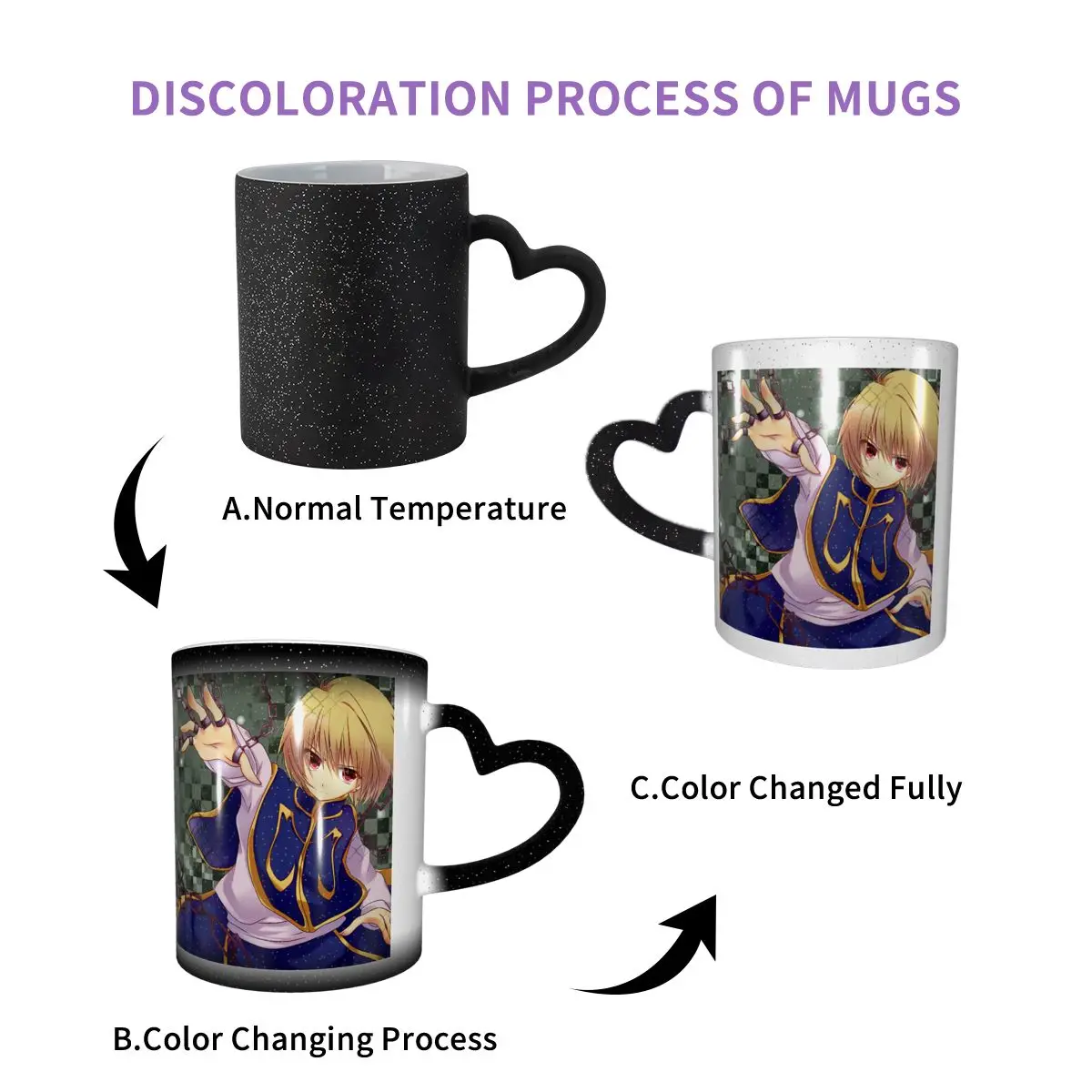 

Сделай Сам, изготовленная на заказ волшебная кружка Hunter-X-Hunte, косплей, термочувствительные керамические кружки, меняющая цвет чашка для коф...