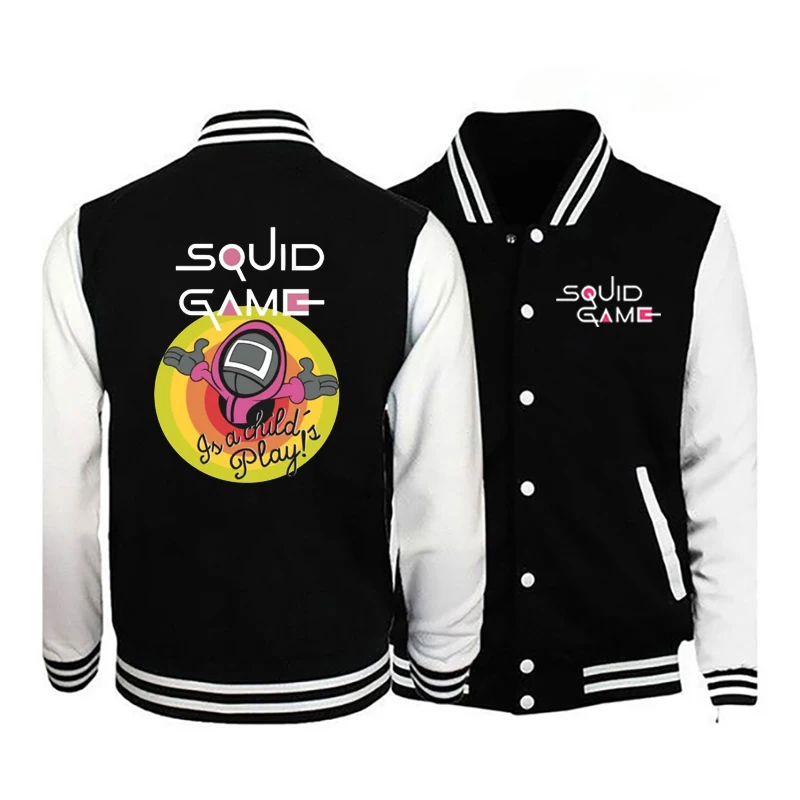

New squid game baseball uniform boys and girls jacket print streetwear casual jacket sportswear top streetwear