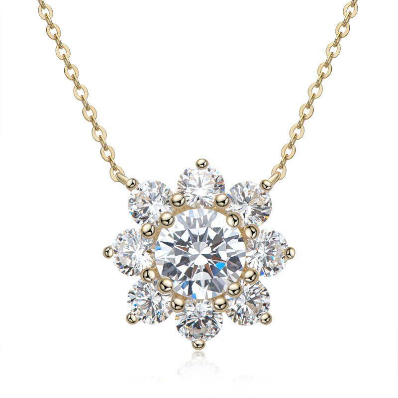 

Anu Sunflower Nature 925 Sterling Silver Anu Lab Diamond Pendant with 40+5cm Chain For Women Anniversary Gift Wholesale
