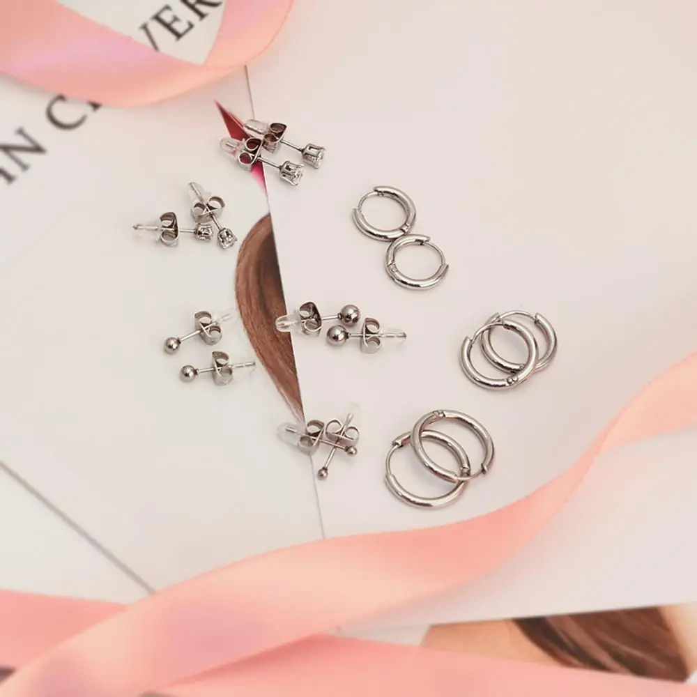 Серьги-гвоздики из нержавеющей стали с цирконом бабочкой | Украшения и