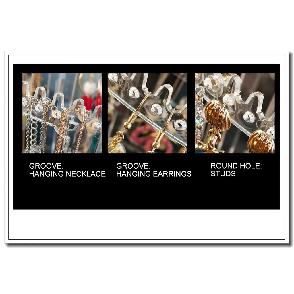 

4 Tiers Earring And Jewelry Organizer 360-Degree Rotating Jewelry Display Rack Storage Rack Earring Necklace Chain Organizer