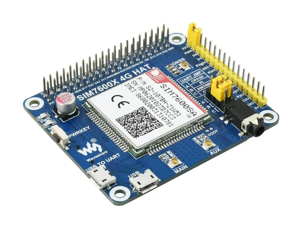 SIM7600SA H 4G шляпа для Raspberry Pi / 3G 2G GNSS Австралию Новую Зеландию и другие страны Тайвань