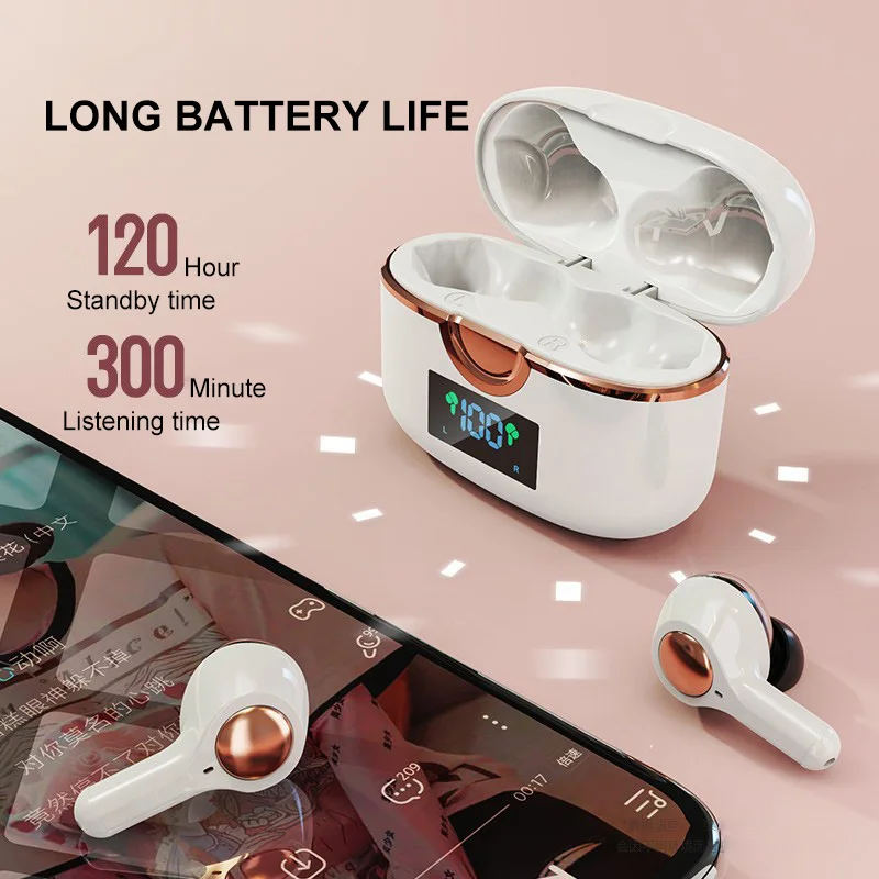 Беспроводная Bluetooth-гарнитура T22 TWS дисплей двойное движение четыре динамика с