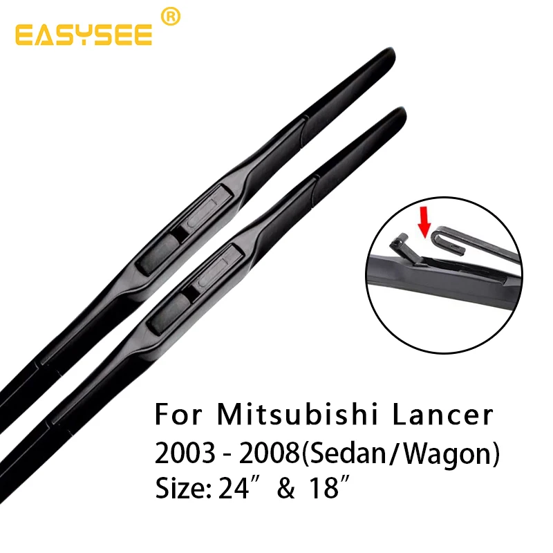 Windscreen windshield wiper Blade for Mitsubishi Lancer Fit Hook Arms Model Year From 2003 to 2017 2018 2019 24&quot&amp18&quot 24&quot&amp16&quot |