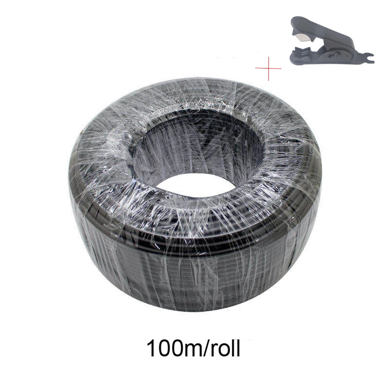 RO Water 6.35mm Garden Water System Cable for Watering and Irrigation With Tube Cutter 100 Meters Black White PE Pipes