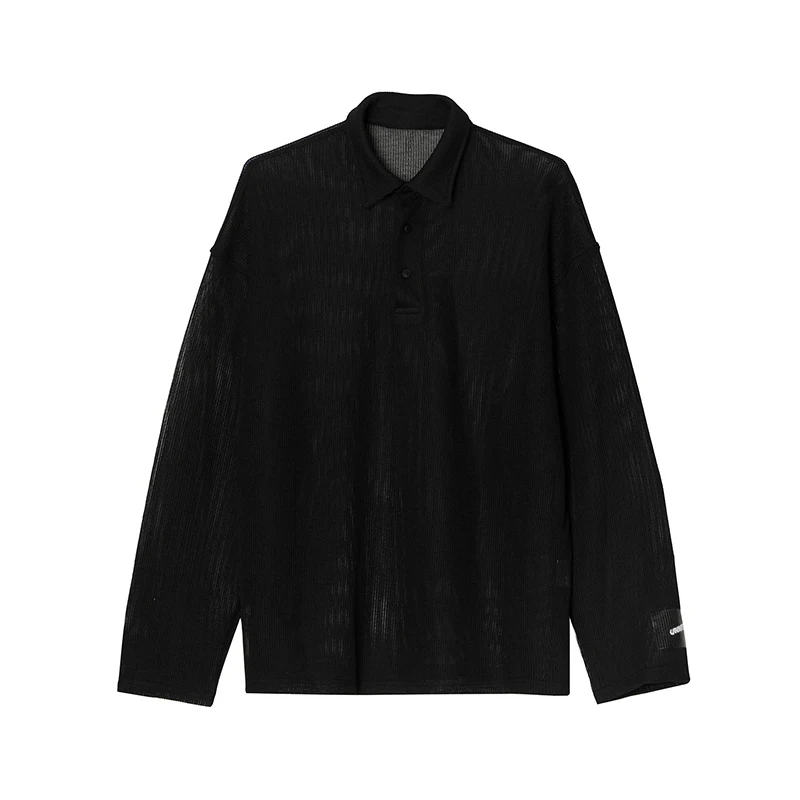 

IEFB Men's Clothing 2021 Spring New Polo Shirts Korean Loose Lightweight Long Sleeve Men's Basic Clothing Oversize Tops 9Y5698