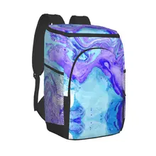 Refrigerator Bag Abstract Marble Soft Large Insulated Cooler Backpack Thermal Fridge Travel Beach Beer Bag