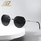 SIMPRECT новый без оправы фотохромные очки солнечные женские 2021 ретро круглые поляризационные очки женские модные бренд люкс Дизайнер UV400 высокое качество антиблик для вождения прямоугольные солнцезащитные очки