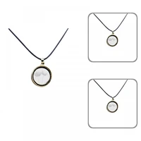 women dried dandelion transparent disc pendant adjustable necklace jewelry gift