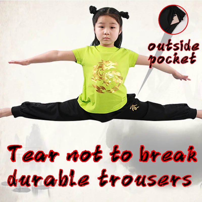 Тренировочные штаны для мальчиков и девочек китайские тренировочные кунг фу