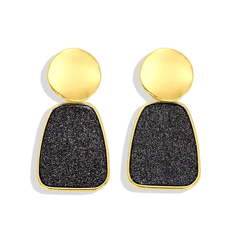 Dvacaman зимние черные хлопковые тканые Висячие серьги для женщин Звезда Сердце массивные серьги опт геометрические Металлические Ювелирные изделия Подарки